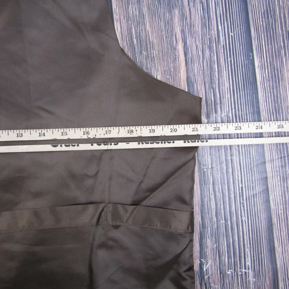 Suit Vest Mens M Black Solid 3 Piece Belted Formal Waistcoat Wedding Business‎